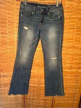 American Eagle Outfitters original boot  Blue Distressed Jeans